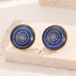 Blue Round Eye Resin Ear Studs [304 Stainless Steel]