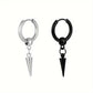 Black Silver Cone Earrings 1 Piece [304 Stainless Steel]