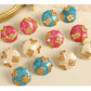 French Style Flower Resin Earrings [304 Stainless Steel,18K Gold Plated]