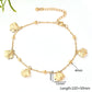 Gold Hawaiian Vacation Beach Dolphin Shell Fish Anklet [304 Stainless Steel, 18K Gold Plated]