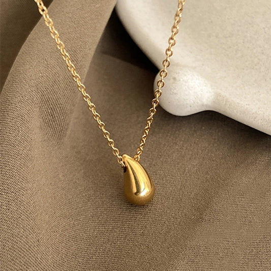 Water Droplets Pendant Necklace [304 Stainless Steel,18K Gold Plated]