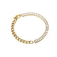 Rhinestones Chain Bracelet/Necklace [304 Stainless Steel, 18K Gold Plated]