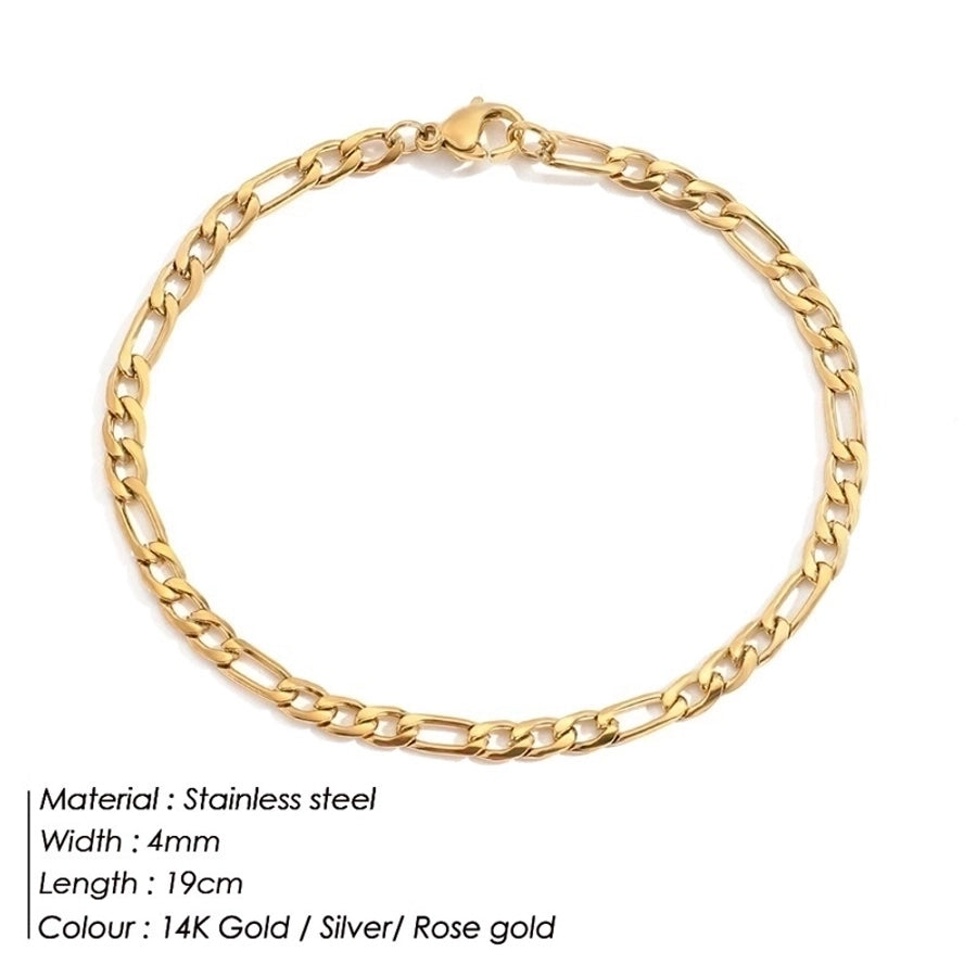 Figaro Chain Bracelet [Stainless Steel, 14K Gold Plated]