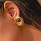 Geometric round Earrings [Stainless Steel, 18K Gold Plated]