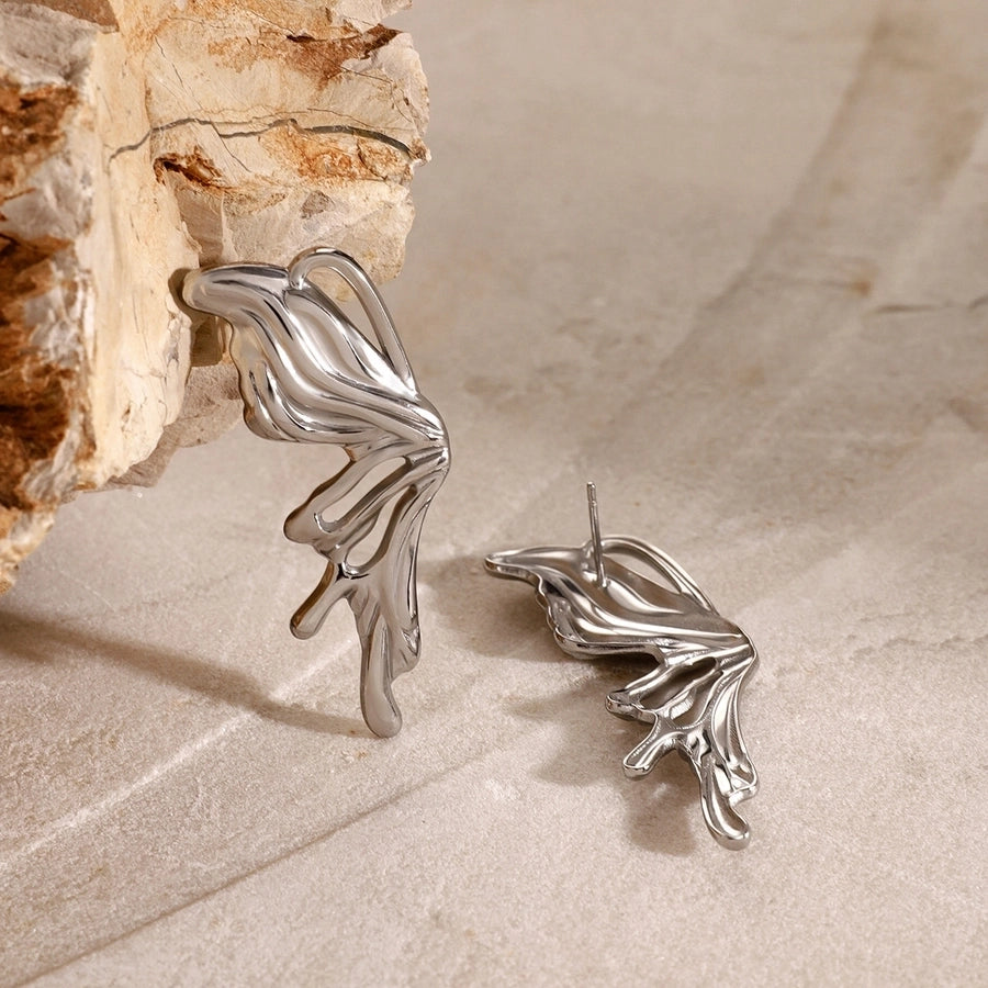 River Butterfly Wings Earrings [304 Stainless Steel]