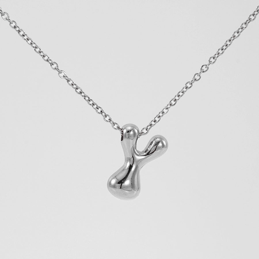 Letter Pendant Necklace [304 Stainless Steel,18K Gold Plated]