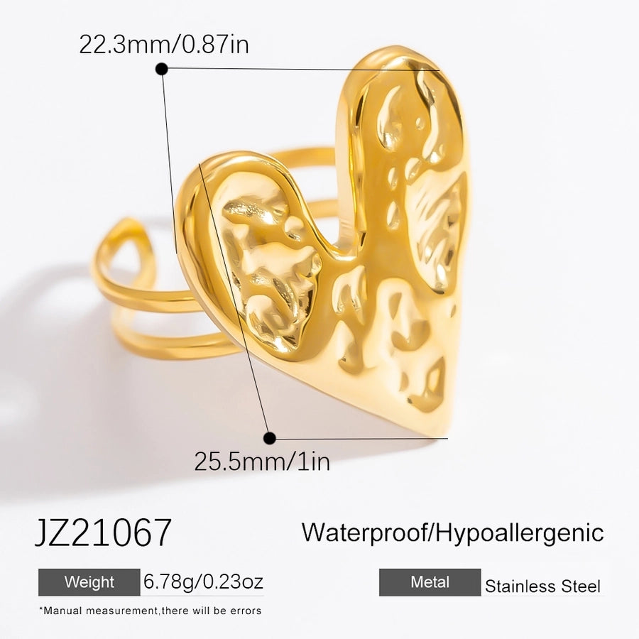 Anéis de formato de coração de estilo francês [304 aço inoxidável]