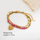 Natural Stone Beaded Bracelets [304 Stainless Steel,18K Gold Plated]