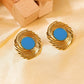 Colored Enamel Earrings [304 Stainless Steel,18K Gold Plated]