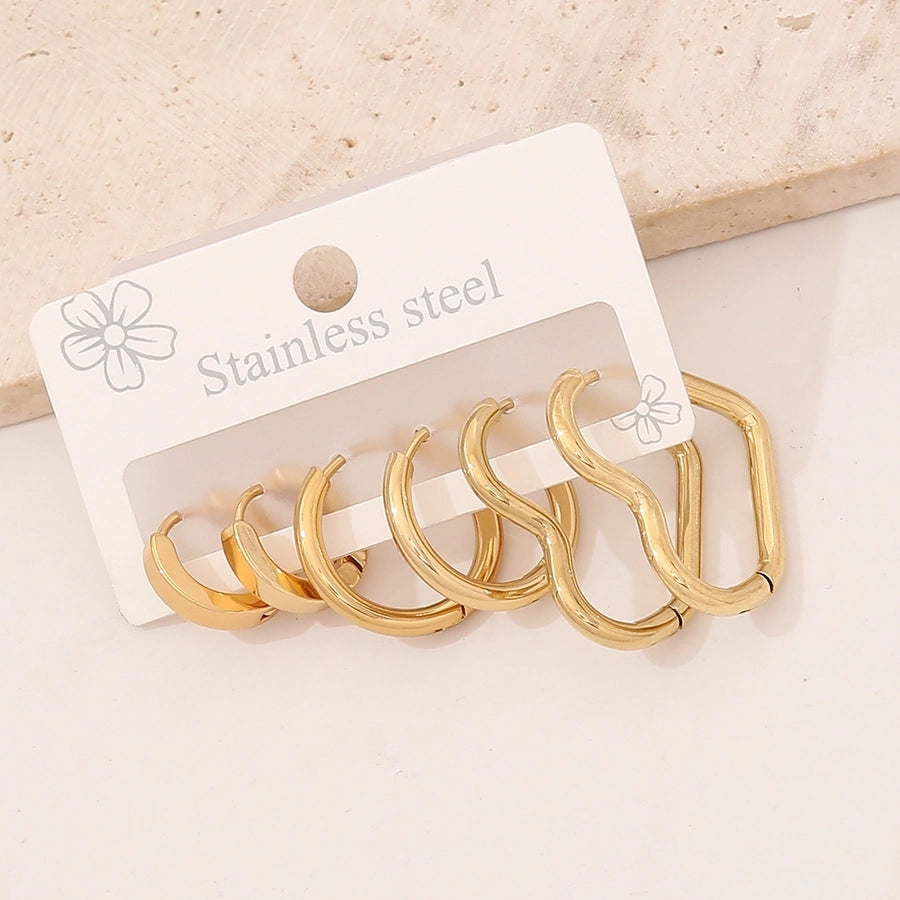 Gold Hoop Earrings [304 Stainless Steel, 18K Gold Plated]