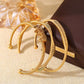 Geometric Bangle Bracelet [304 Stainless Steel, 18K Gold Plated]