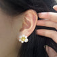 FrenchFlower Earrings [304 Stainless Steel,18K Gold Plated]