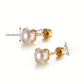 Round IPearl Earrings [304 Stainless Steel,18K Gold Plated]