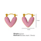 Heart Shape Polishing Enamel Earrings [304 Stainless Steel,18K Gold Plated]