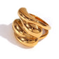 Jewelry Simple Style Classic Style Solid Color 304 Stainless Steel 18K Gold Plated Plating Rings