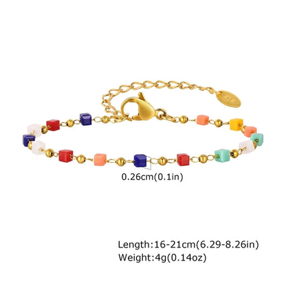 Colorful Beads Necklace/Bracelets [201 Stainless Steel]