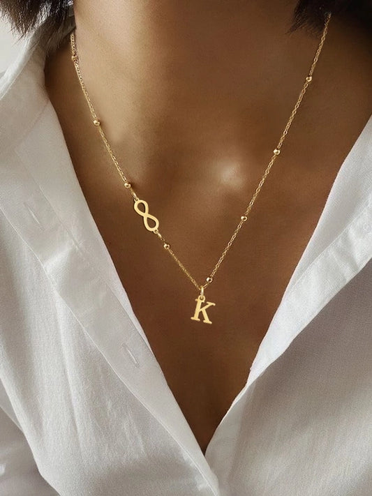 Letter Infinity Necklace [201,304 Stainless Steel]