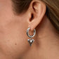 Heart Hoop Drop Earrings [304 Stainless Steel]