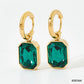 Square Zircon Drop Earrings [304 Stainless Steel,16K Gold Plated]