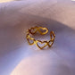 Hollow Heart Ring [304 Stainless Steel, 18K Gold Plated]