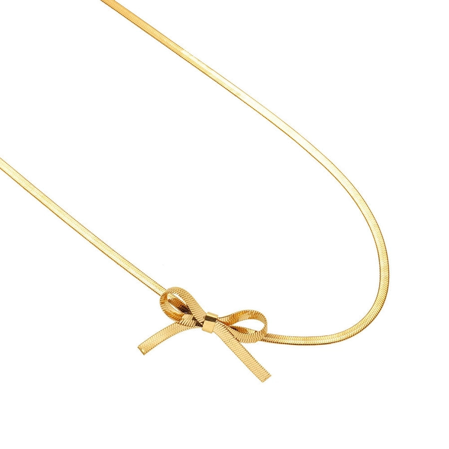 Bow Knot Bracelets/Earrings/Necklace  [304 Stainless Steel,18K Gold Plated]