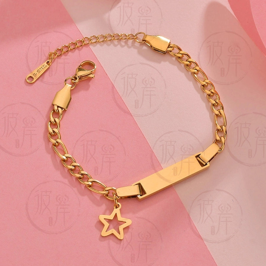 Love Heart Bracciale [201 in acciaio inossidabile, oro 18K placcato]