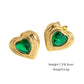 Heart Shape Rhinestones Earrings [304 Stainless Steel,14K Gold Plated]