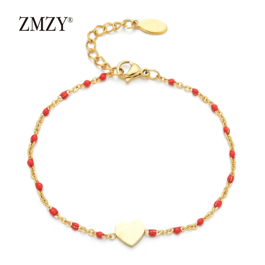 Heart Small Beads Bracelet [Stainless Steel]