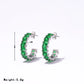 C Shape Zircon Hoop Earrings [304 Stainless Steel]