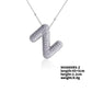 Three-dimensional Letter Zircon Pendant Necklace [304 Stainless Steel,Copper]