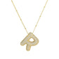 Gold Rhinestones Letter Necklace [304 Stainless Steel]