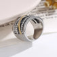 fashion geometric stainless steel criss cross braid rhinestones rings