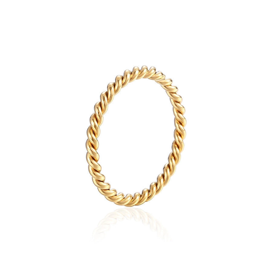 Twist Band Ring [304 Stainless Steel 18K Gold Plated]