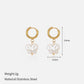 Butterfly Plating Artificial Pearls Earrings [304 Stainless Steel,18K Gold Plated]