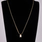 Long Square Rhinestone Pendant Necklace [304 Stainless Steel,18K Gold Plated]