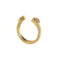 Zircon Double Heart Open Ring [Stainless Steel, 18K Gold Plated]