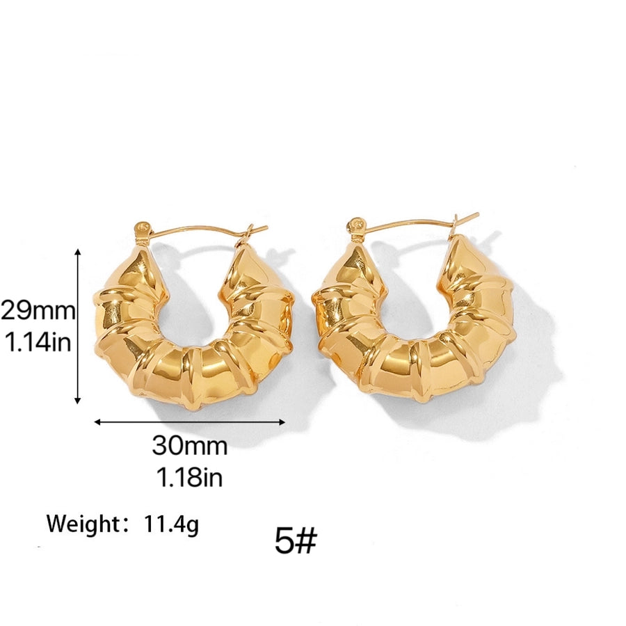 Mix Design Earrings [304 Stainless Steel,18K Gold Plated]