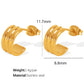 C Shape Polishing Earrings [304 Stainless Steel,18K Gold Plated]