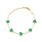 Green Heart Shape Acrylic Cable Chain Bracelet [304 Stainless Steel, 18K Gold Plated]