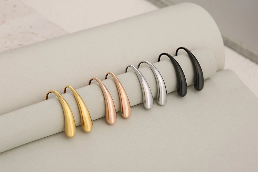 Hook Earrings [304 Stainless Steel,18K Gold Plated]