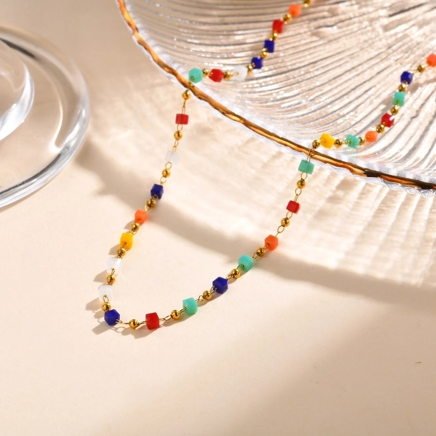 Colorful Beads Necklace/Bracelets [201 Stainless Steel]