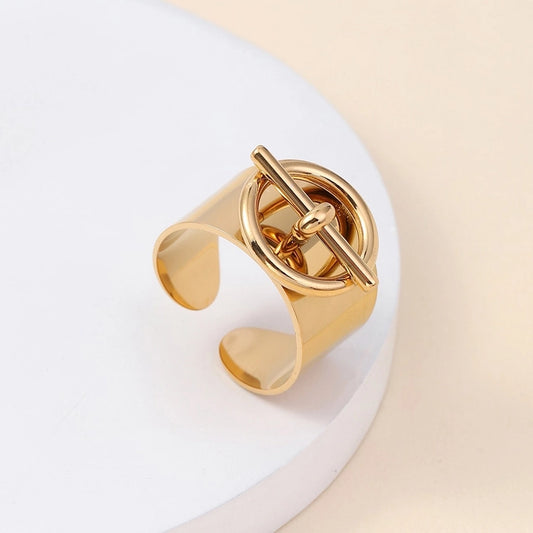 Solid Color Ring [304 Stainless Steel 14K Gold Plated]