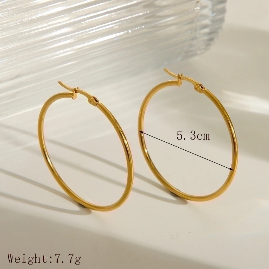 Thin Hoop Earrings [304 Stainless Steel,18K Gold Plated]