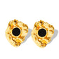 Vintage Style Stone Earrings [304 Stainless Steel,18K Gold Plated]