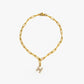 Letter Link Chain Anklet [316L Stainless Steel, 18K Gold Plated]