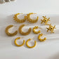 Moon Twist Earrings [304 Stainless Steel,18K Gold Plated]