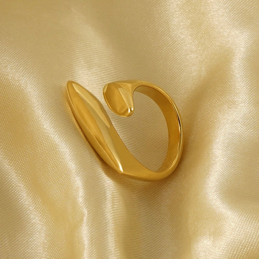 French Style Plating Ring [304 Stainless Steel 18K Gold Plated]