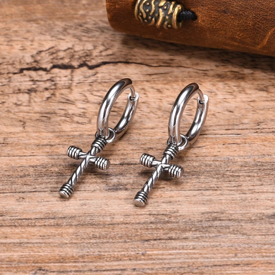 Punk CrossDangling Earrings [201 Stainless Steel]