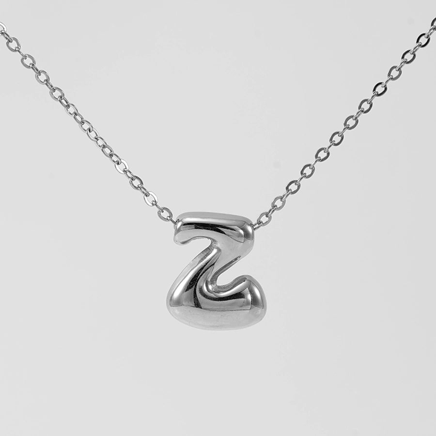 Letter Pendant Necklace [304 Stainless Steel,18K Gold Plated]