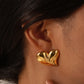 Duo Tone Heart Shape Earrings [201 Stainless Steel,18K Gold Plated]